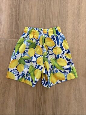Kenny Flowers Yellow Lemon Print Elastic-Waist Kids Shorts